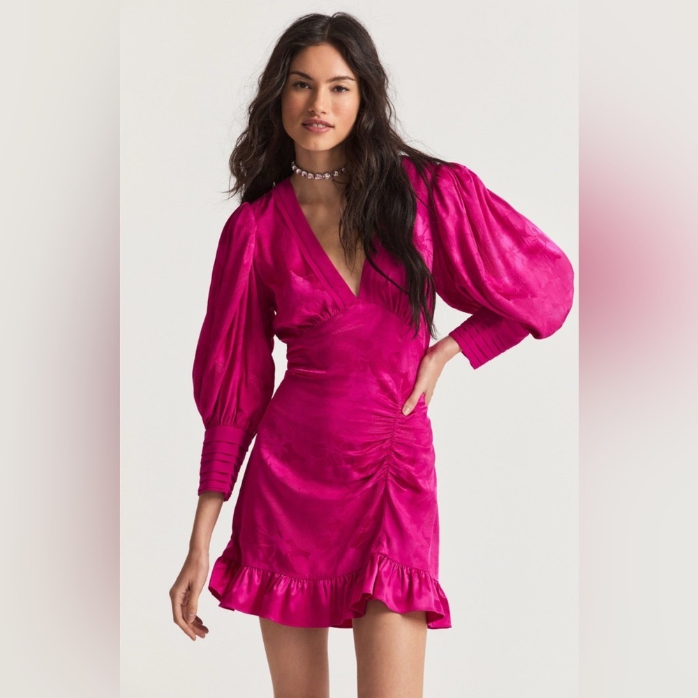 NWT LoveShackFancy Pink Long sleeve cocktail dress Size: 6